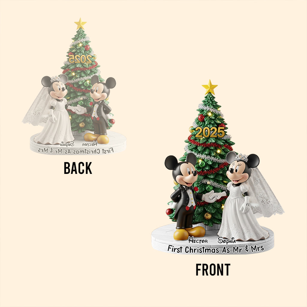 First Christmas as Mr. & Mrs - Personalized Mouse Custom Shaped Acrylic Plaque