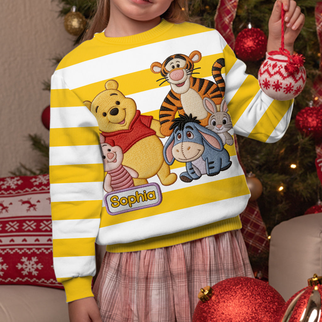 Friends - Personalized Yellow Bear Cardigan Sweater