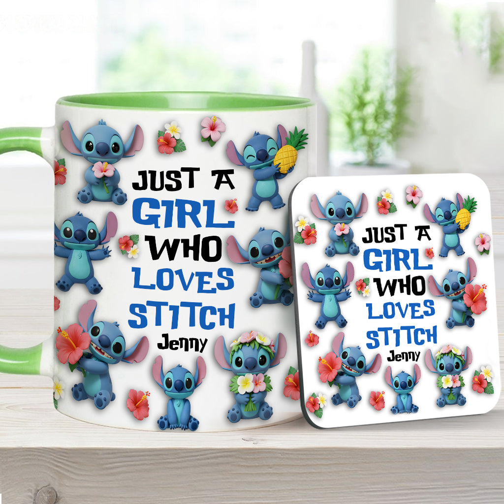 Just A Girl Who Loves Ohana - Personalized Ohana Accent Mug