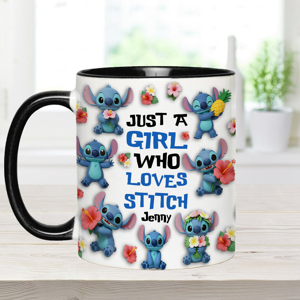 Just A Girl Who Loves Ohana - Personalized Ohana Accent Mug