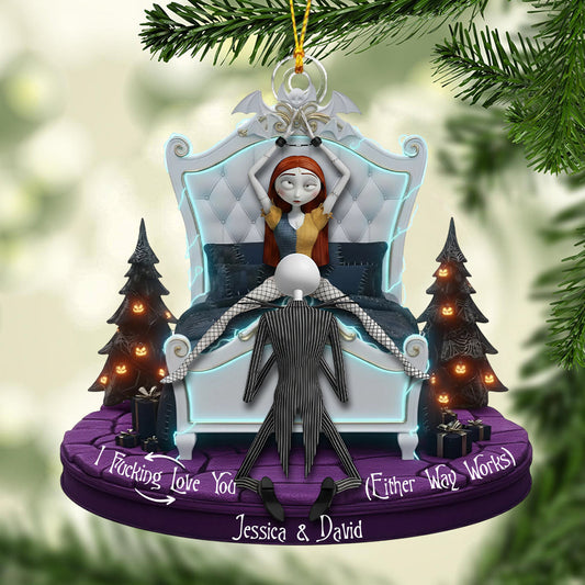 Nightmare Christmas Couple Xmas Movie - Personalized Nightmare Ornament