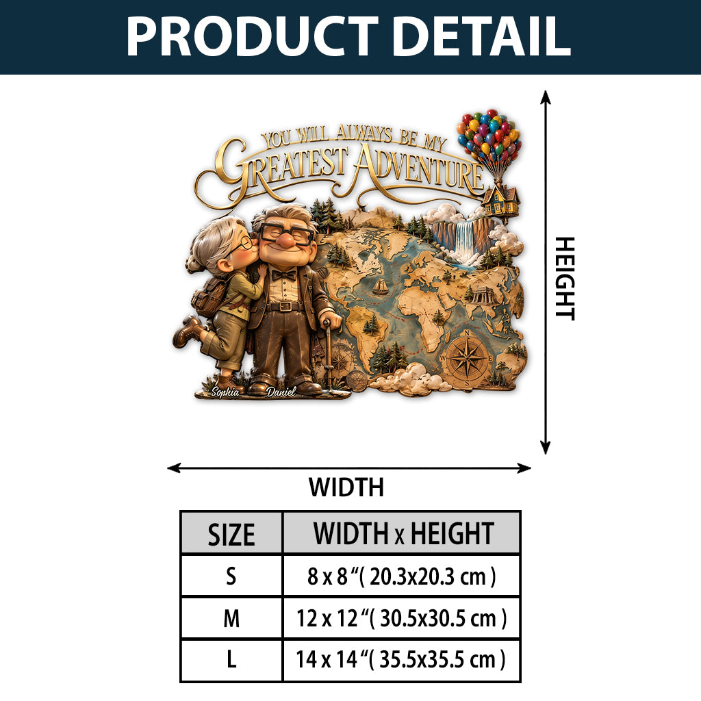 You Will Always Be My Greatest Adventure - Personalized Up Movie Couple 3D Printed Cut Metal Sign