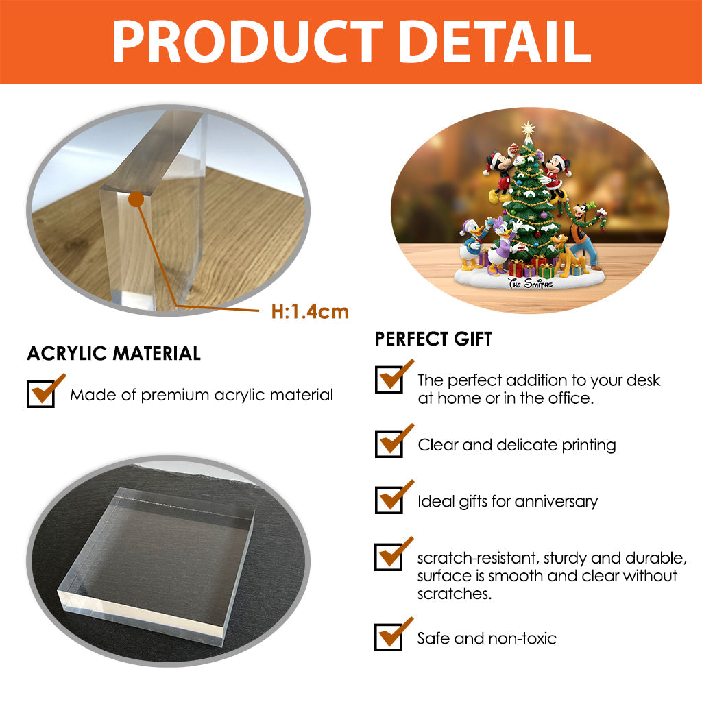 Merry Christmas - Personalized Mouse Custom Shaped Acrylic Plaque