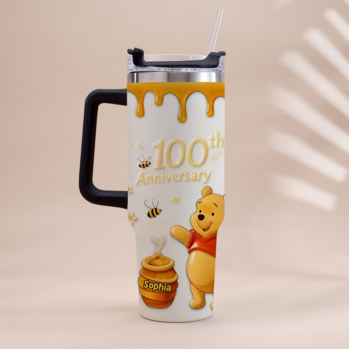 Honey Bear 100th Anniversary - Personalized Mouse Tumbler With Handle