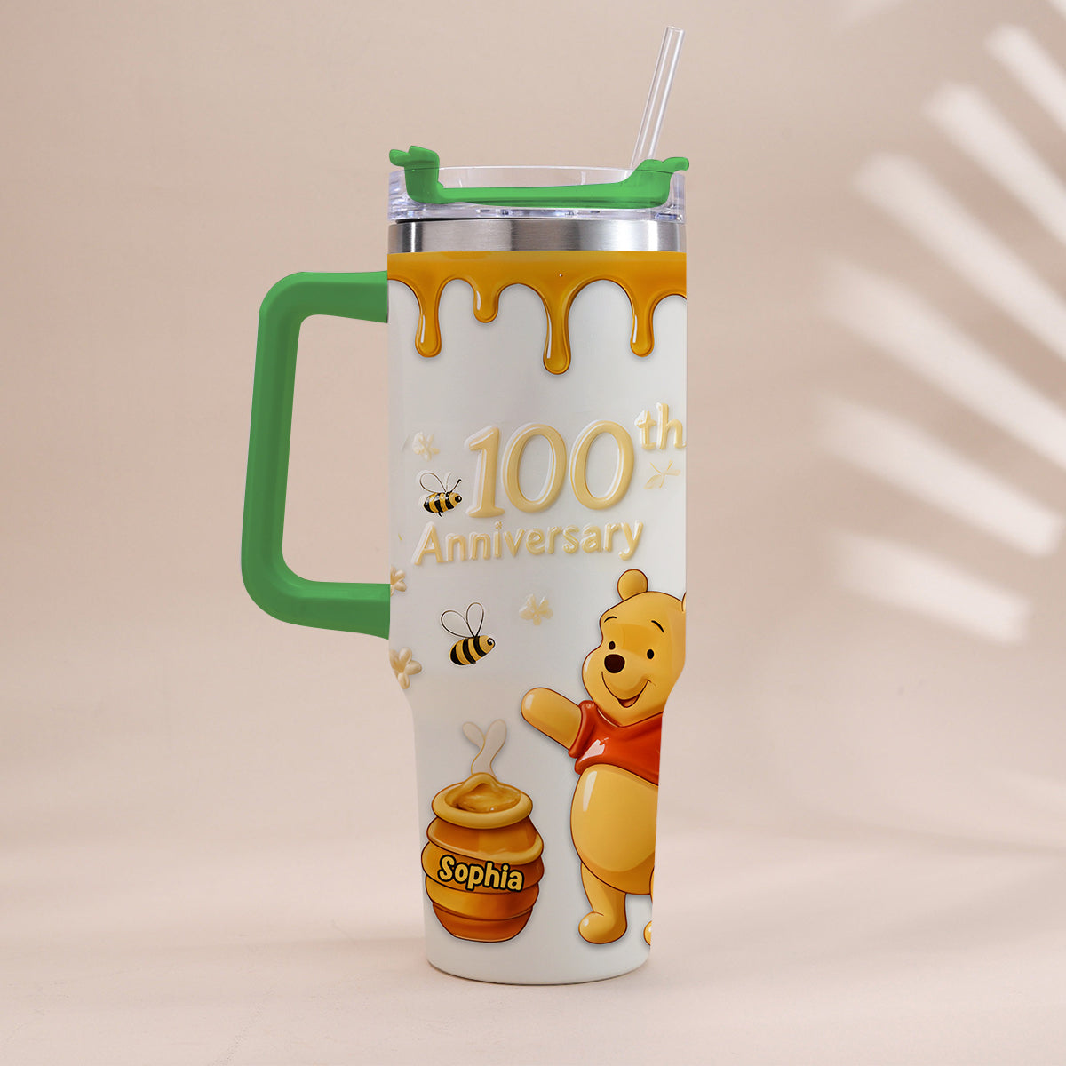 Honey Bear 100th Anniversary - Personalized Mouse Tumbler With Handle