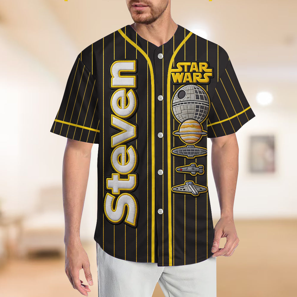 The Force Alphabet Letter - Personalized The Force Baseball Jersey