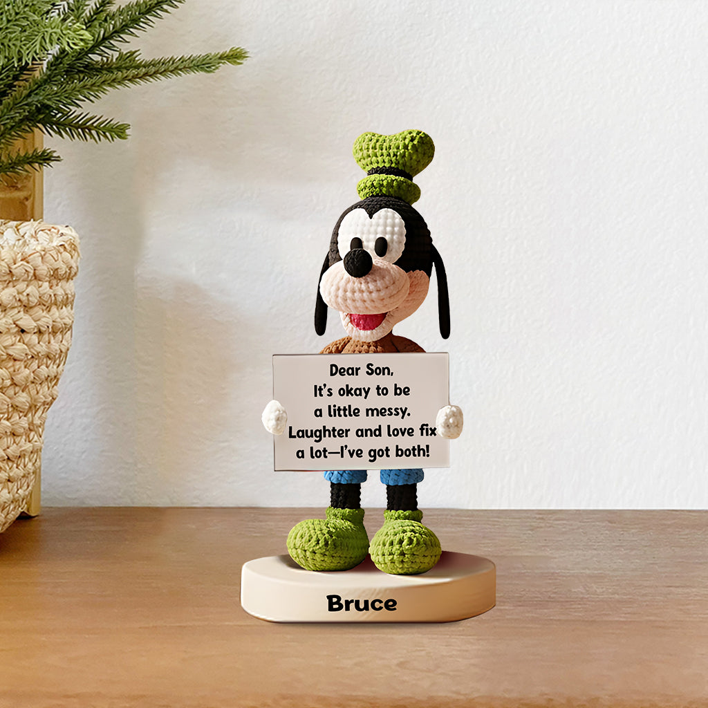 Magical Emotion Support - Personalized Crochet Mouse Custom Shaped Acrylic Plaque