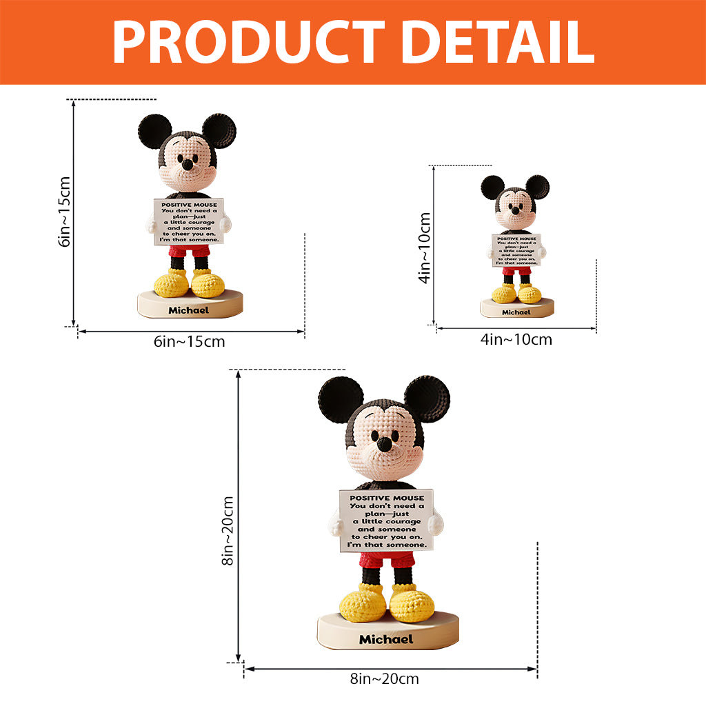 Magical Emotion Support - Personalized Crochet Mouse Custom Shaped Acrylic Plaque