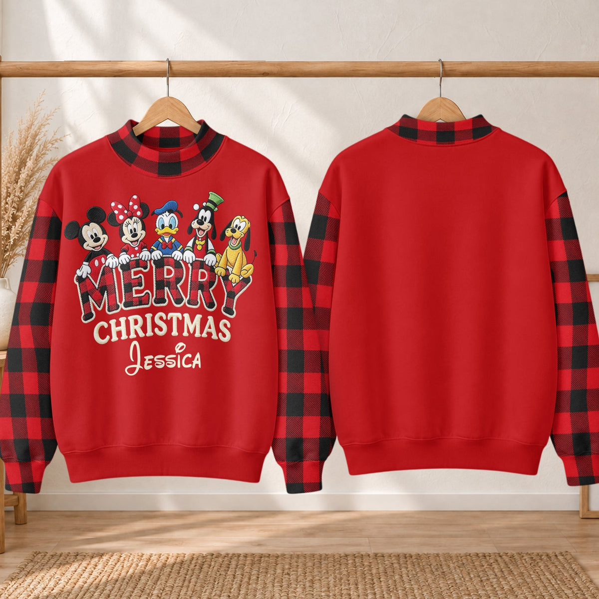 Merry Chritsmas - Personalized Mouse Mock Neck Sweatshirt