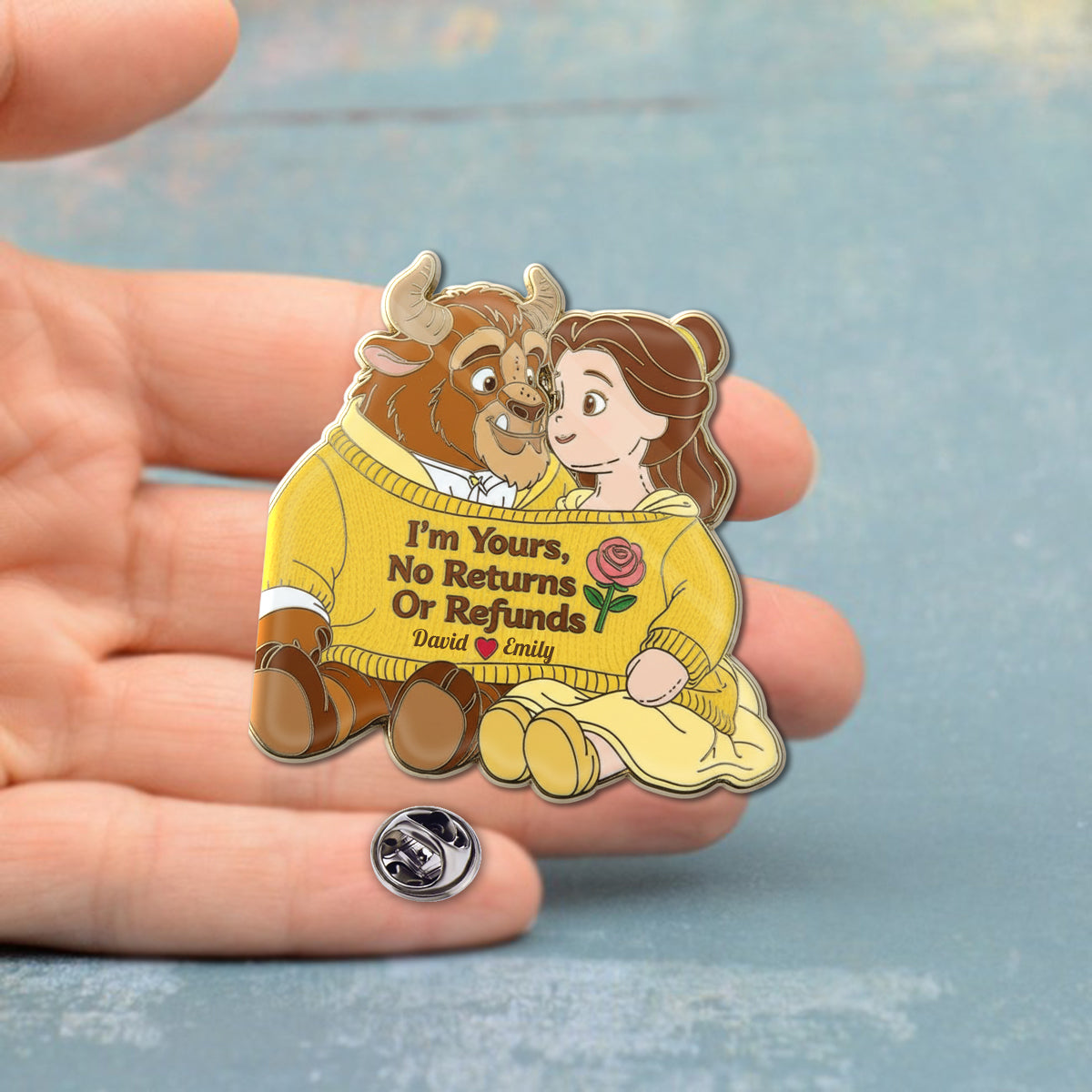 I Am Yours - Personalized Beauty And The Beast Pin