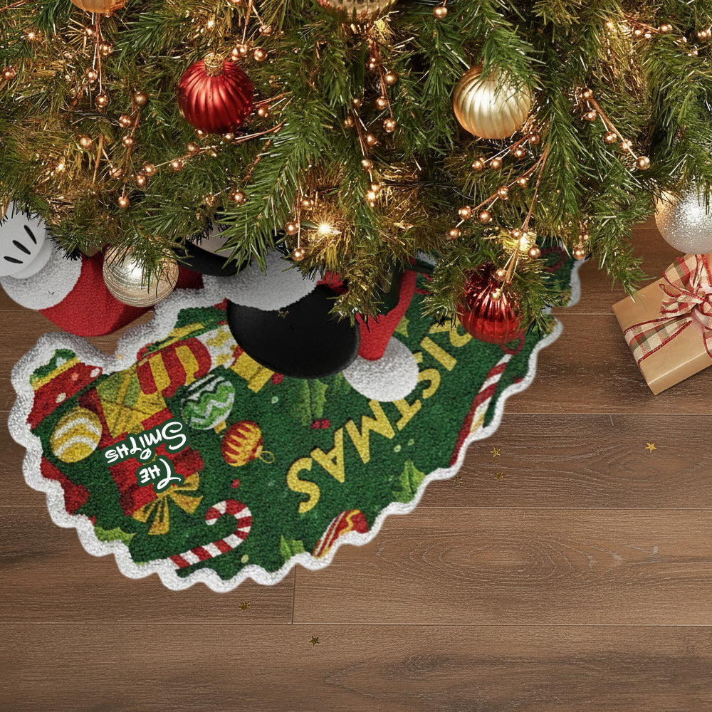 Merry Christmas - Personalized Mouse Shaped Tree Skirt