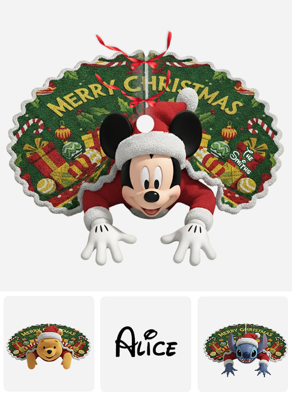 Merry Christmas - Personalized Mouse Shaped Tree Skirt
