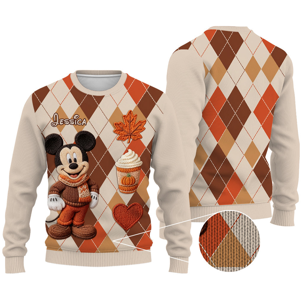 Wonderful Time Of The Year - Personalized Mouse Cardigan Sweater
