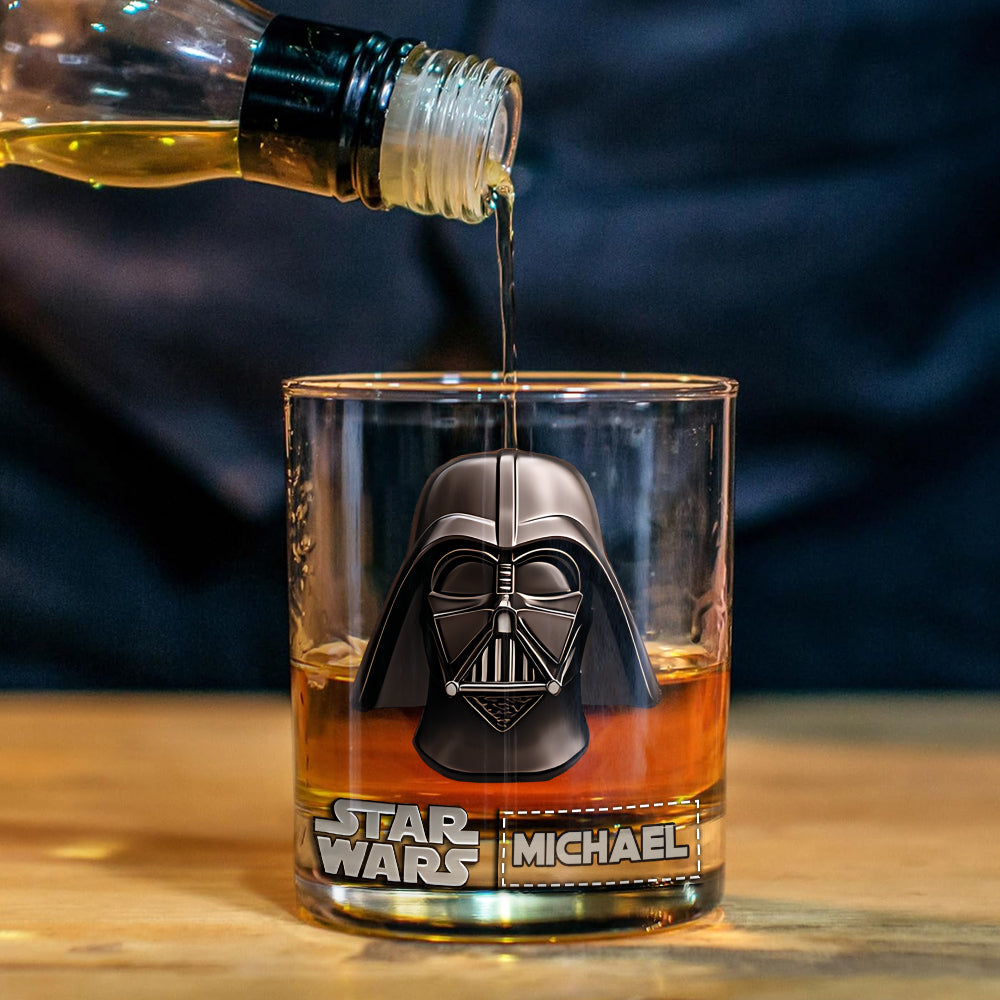 The Black Armored Commander Custom Name - Personalized The Force Whiskey Decanter Set