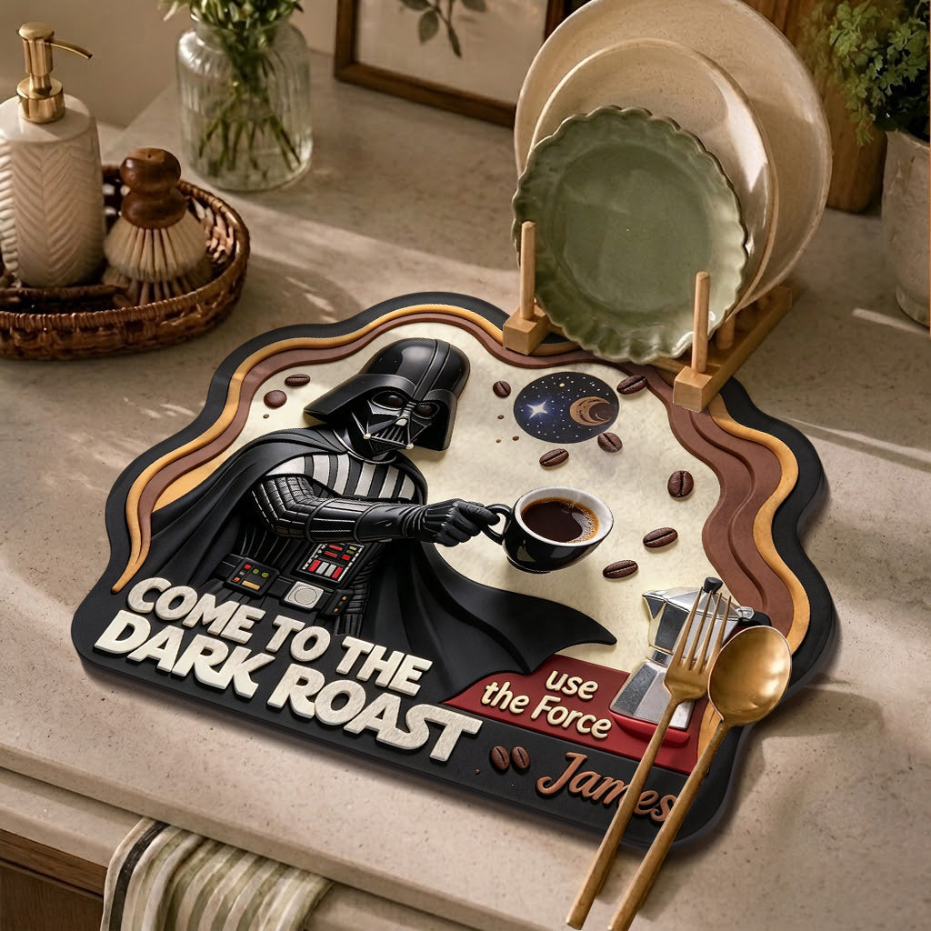 Come To The Dark Roast - Personalized The Force Drying Mat