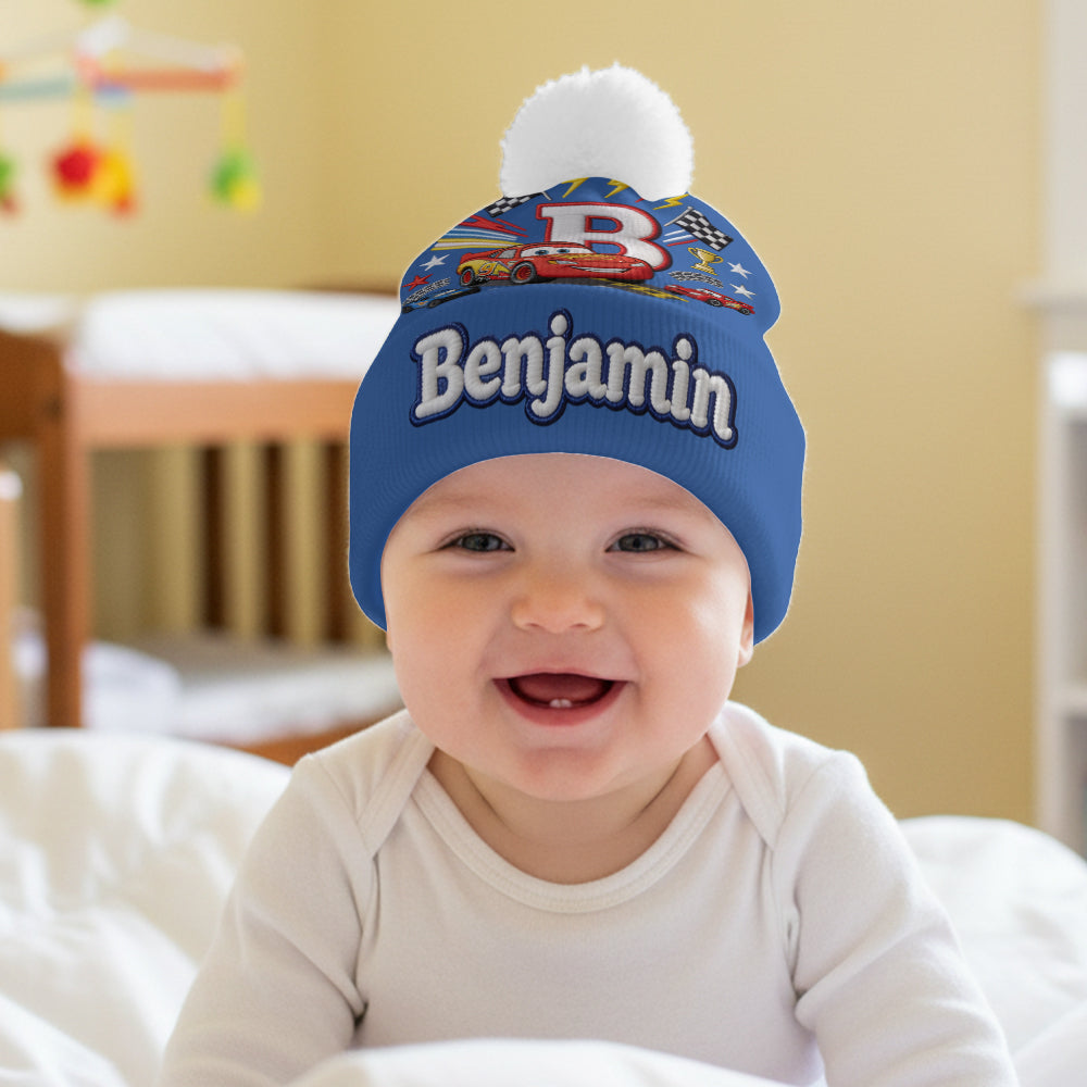 Little Racer Birthday Gift - Personalized Racing Lover Beanie Hat