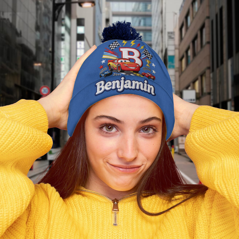 Little Racer Birthday Gift - Personalized Racing Lover Beanie Hat