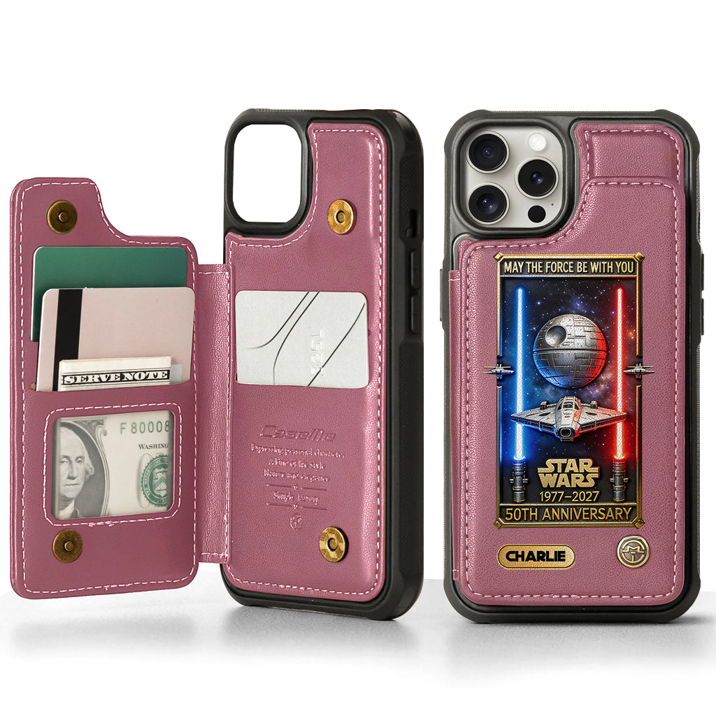 50th Anniversary - Personalized The Force Wallet Phone Case