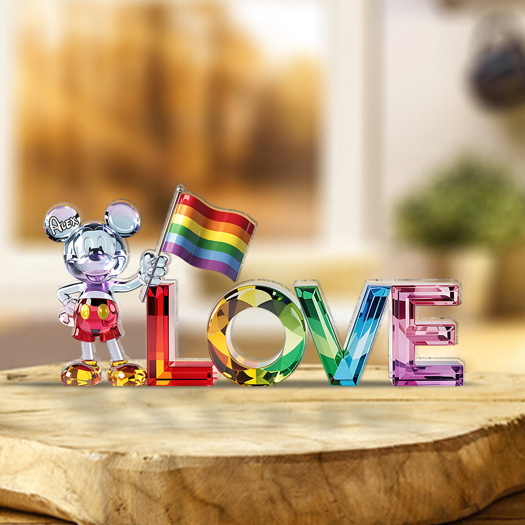 Love Is Love - Personalized Mouse Custom Shaped Acrylic Plaque