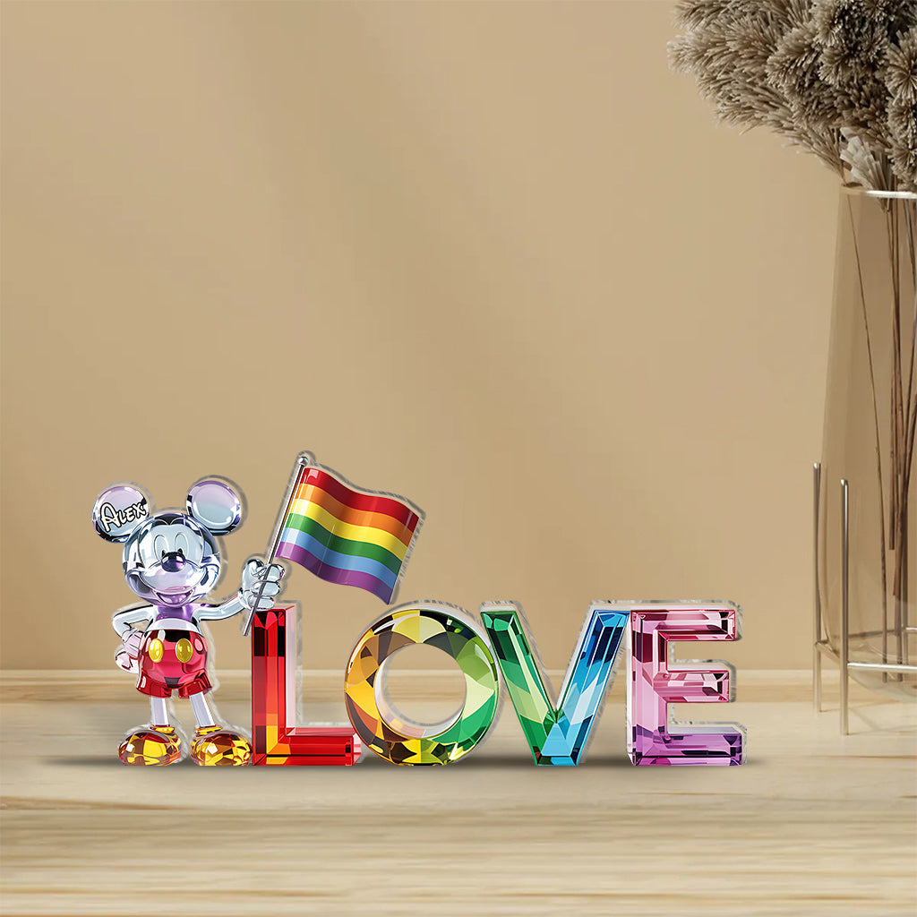 Love Is Love - Personalized Mouse Custom Shaped Acrylic Plaque