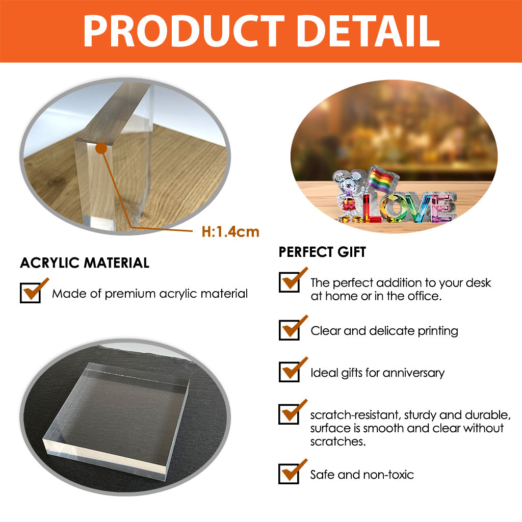 Love Is Love - Personalized Mouse Custom Shaped Acrylic Plaque