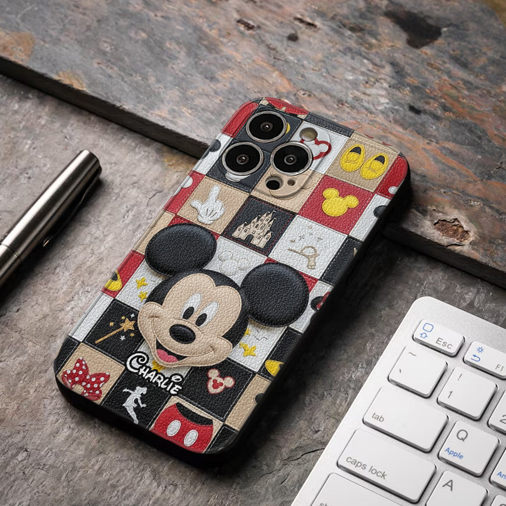 Magical Friends - Personalized Mouse Leather Phone Case