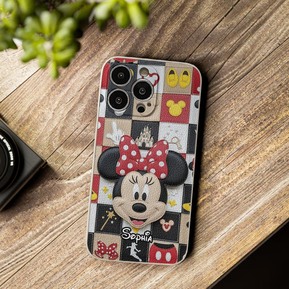 Magical Friends - Personalized Mouse Leather Phone Case