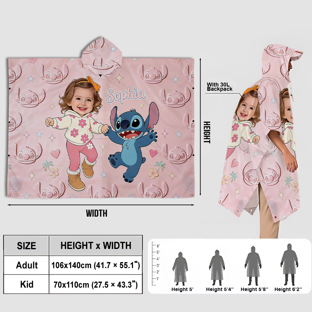 Custom Any Photo - Personalized Ohana Rain Poncho Coat