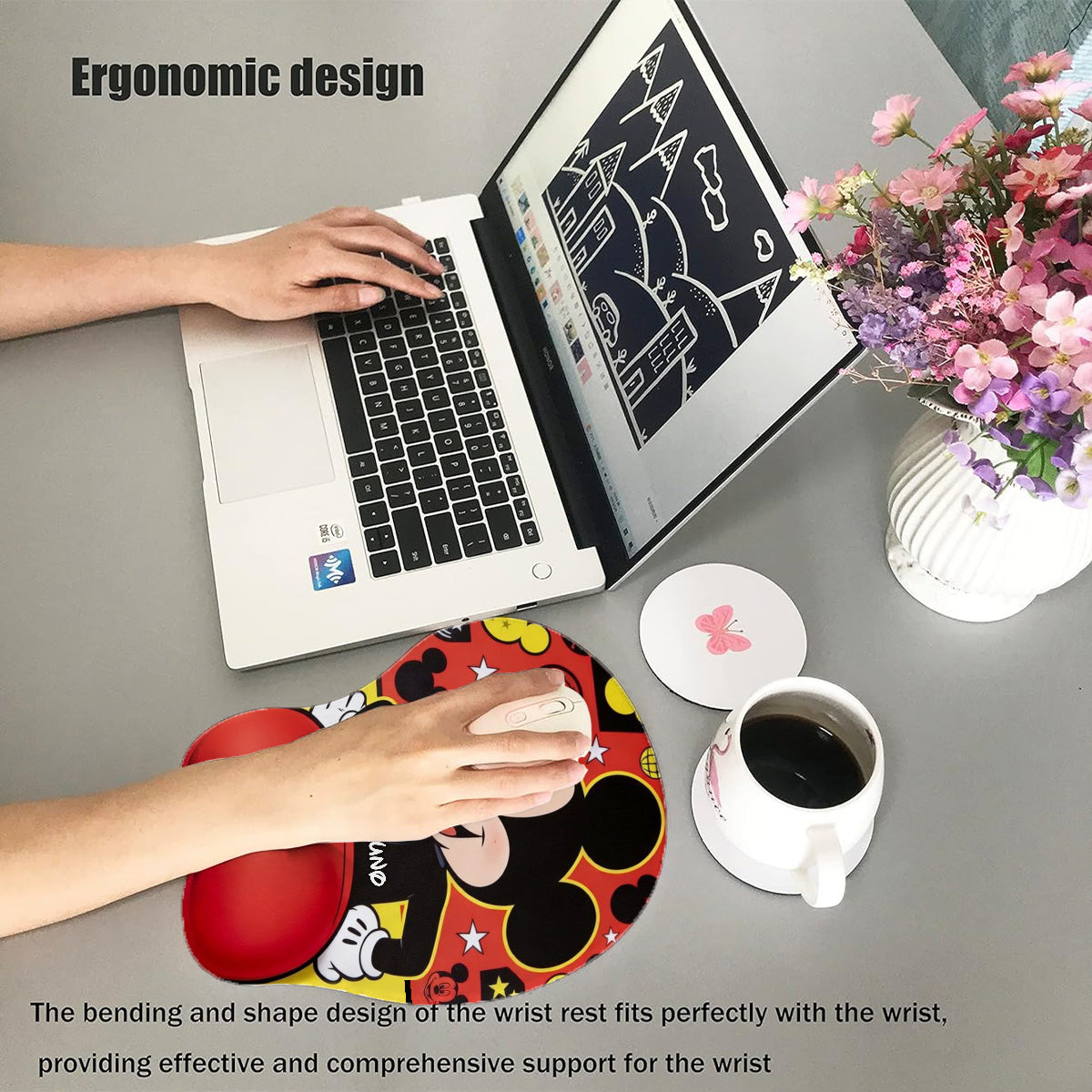 Cartoon Mouse Lover, Funny Gift for Co-workers - Personalized Mouse 3D Mouse Pad