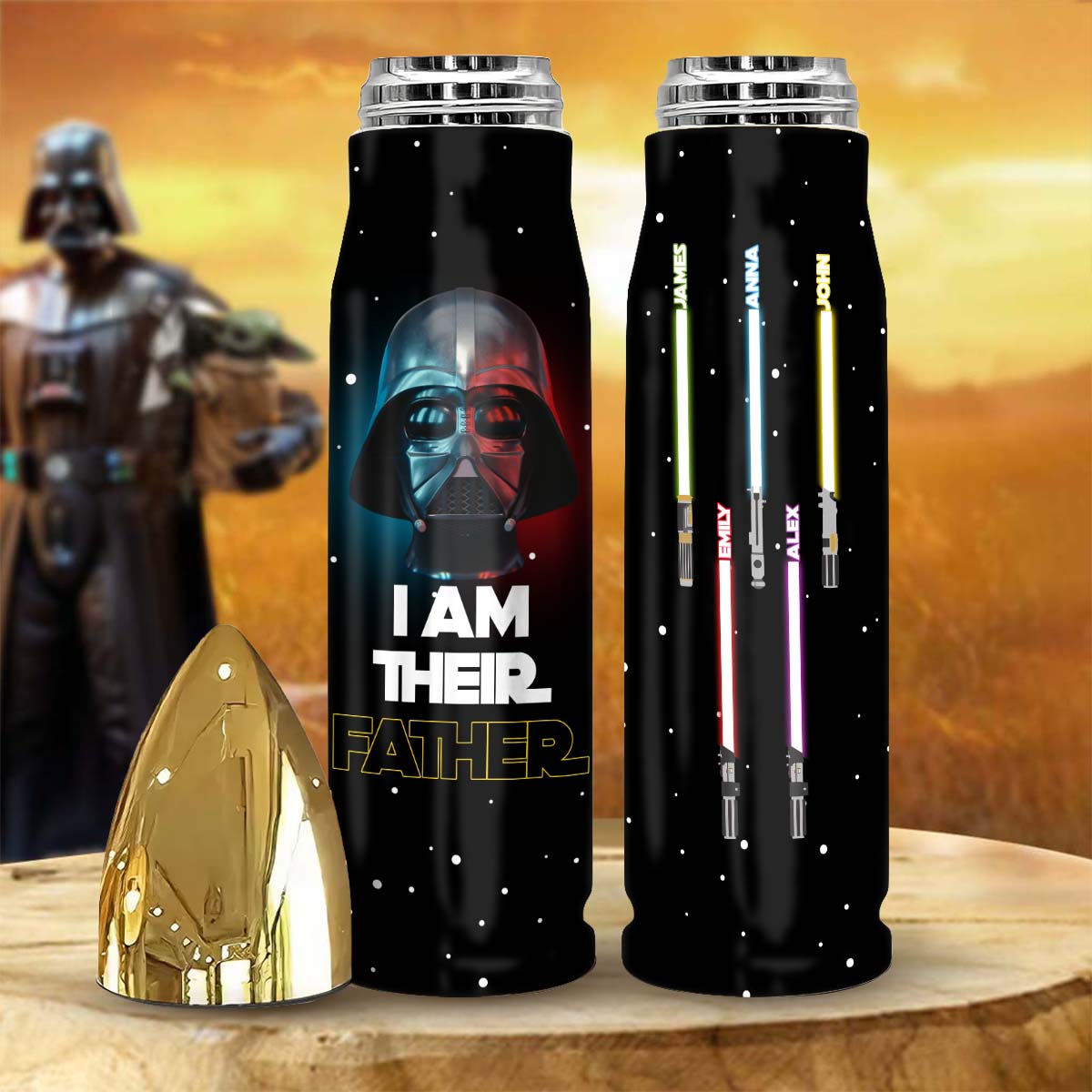 I Am Their Father - Personalized The Force Bullet Tumbler