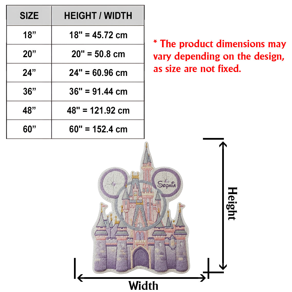 Magical Castle - Personalized Mouse Shaped Doormat/ Rug