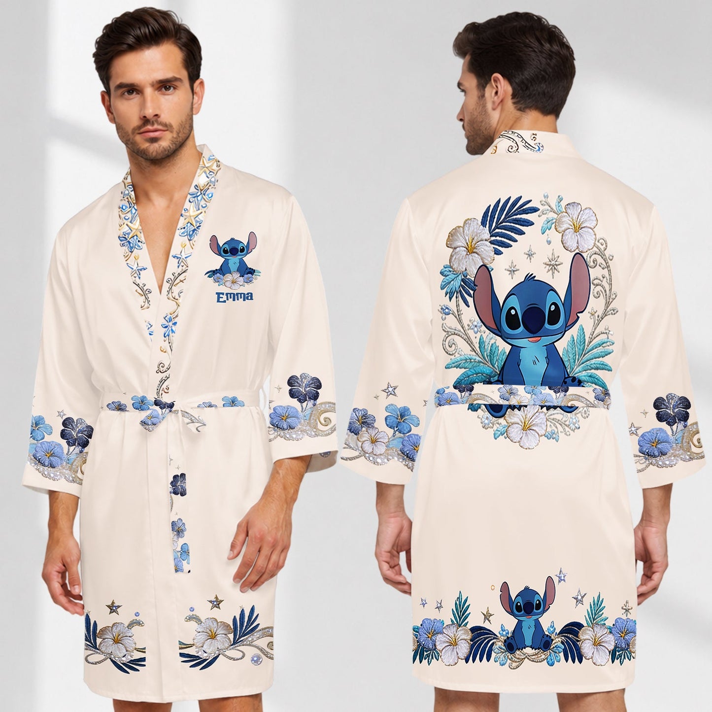 Cute Alien - Personalized Ohana Satin Robe