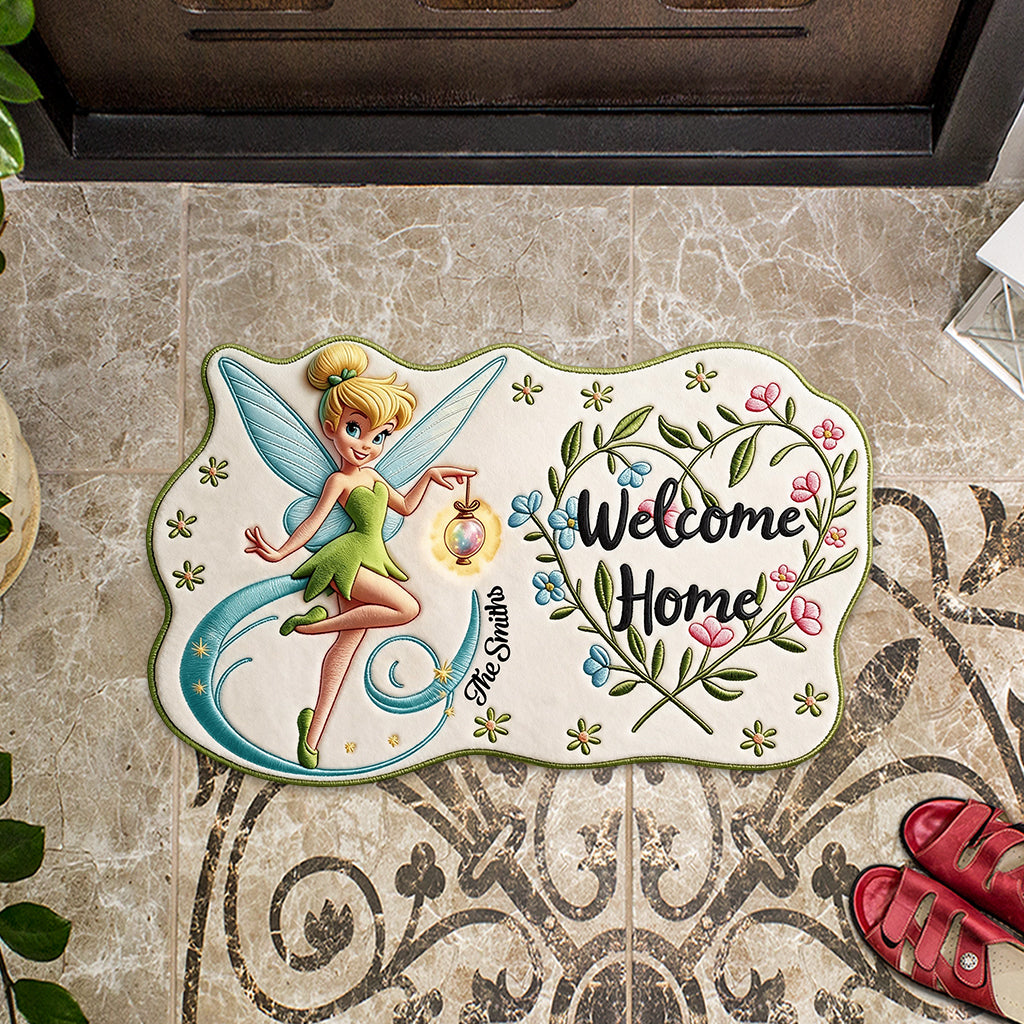 Pixie Dust - Personalized Flying Fairy Shaped Doormat/ Rug