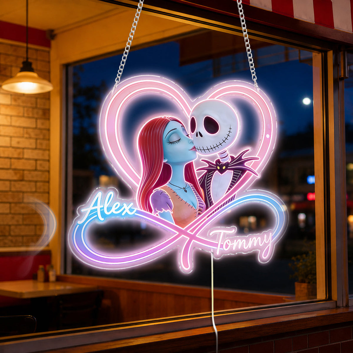 Love You Infinite - Personalized Nightmare Neon LED Light Sign