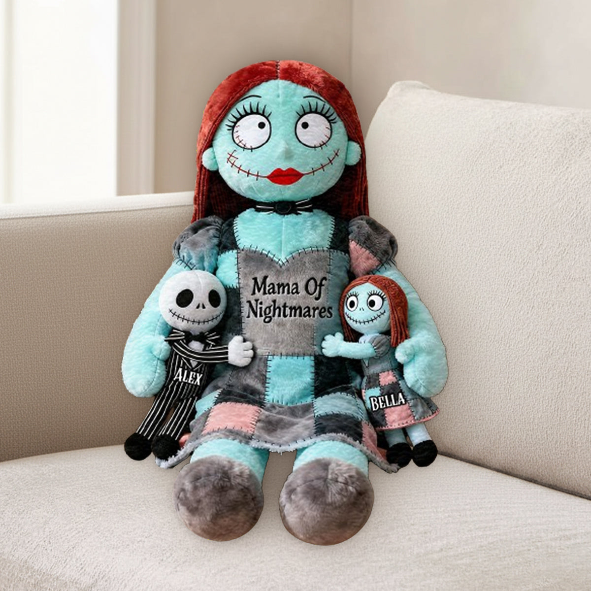 Mama Of Nightmares - Personalized Nightmare Premium Faux Fur Pillow