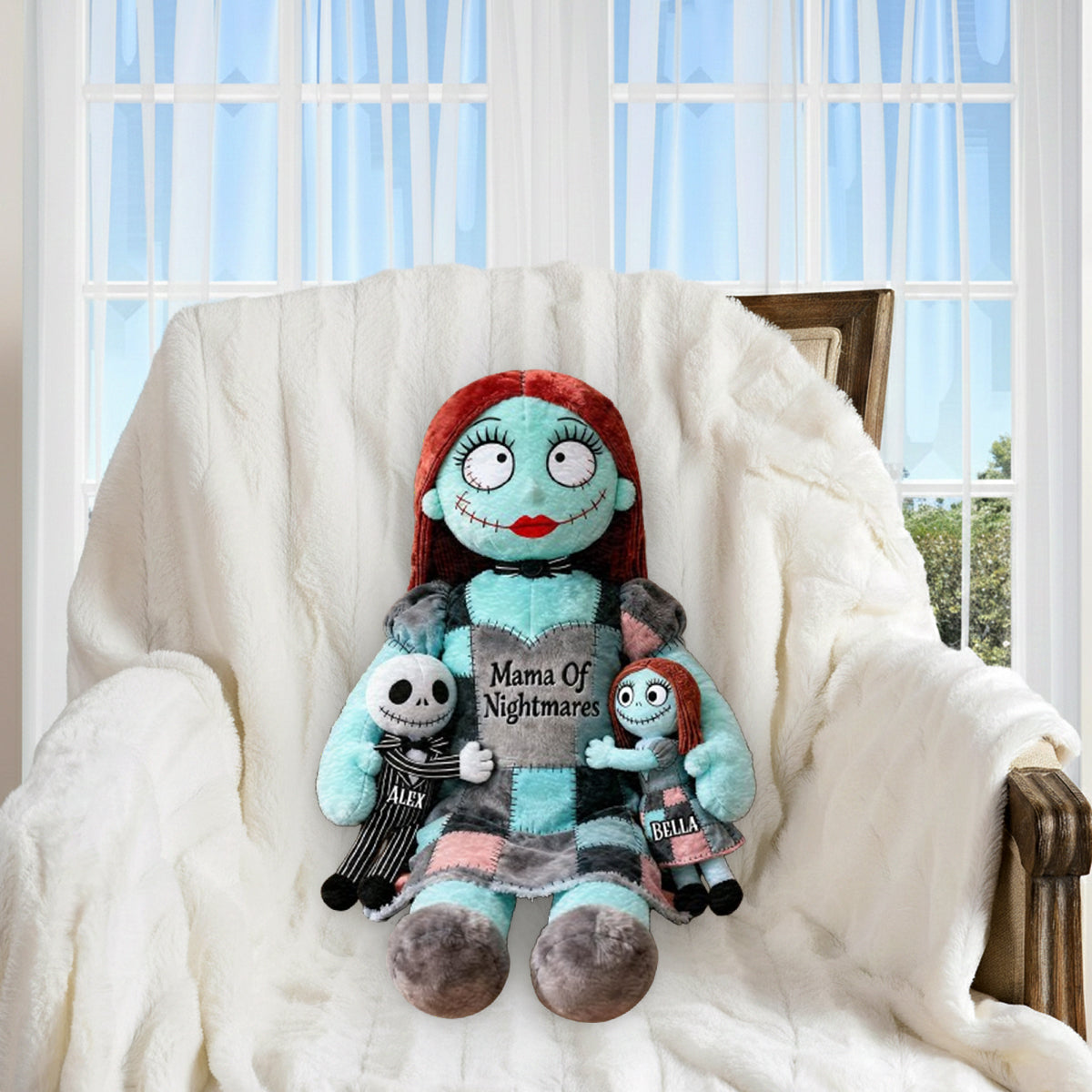 Mama Of Nightmares - Personalized Nightmare Premium Faux Fur Pillow