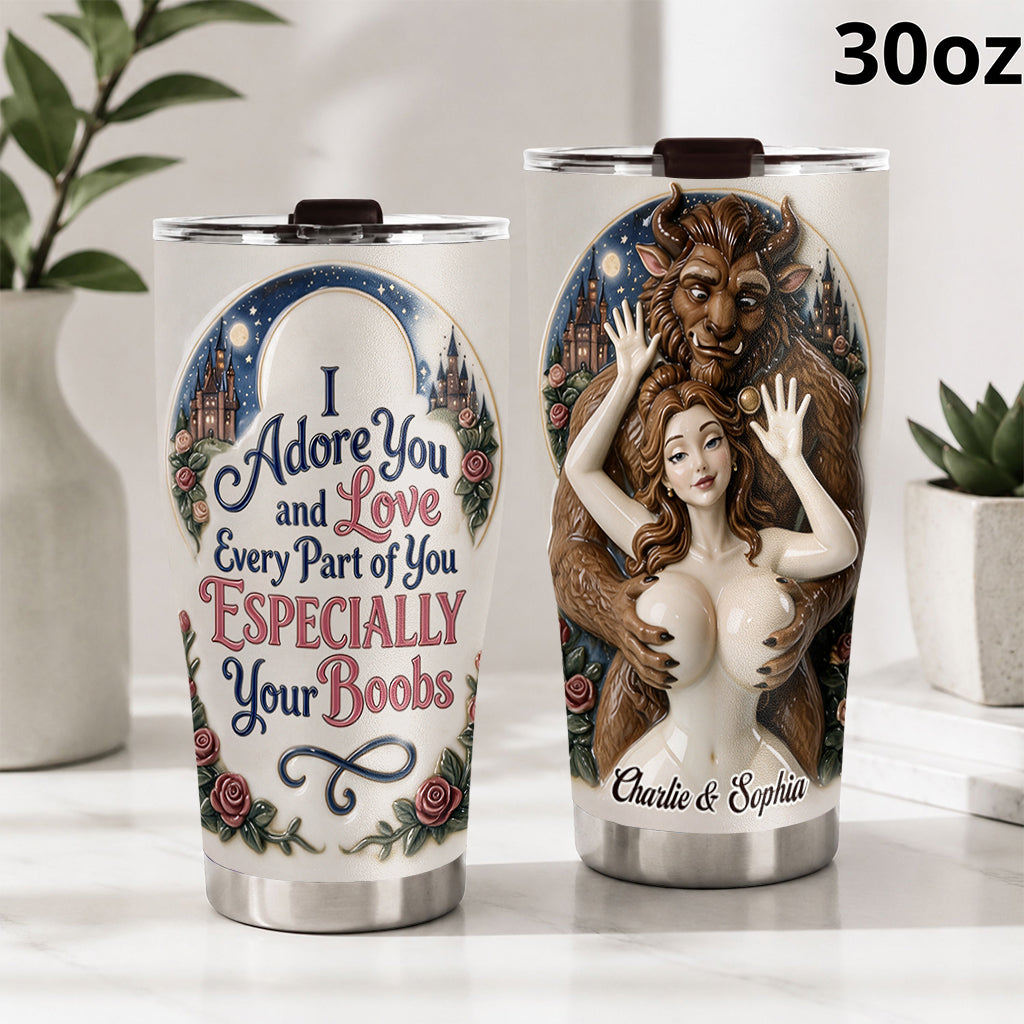 Spicy Fantasy Couple - Personalized Beauty And The Beast Tumbler