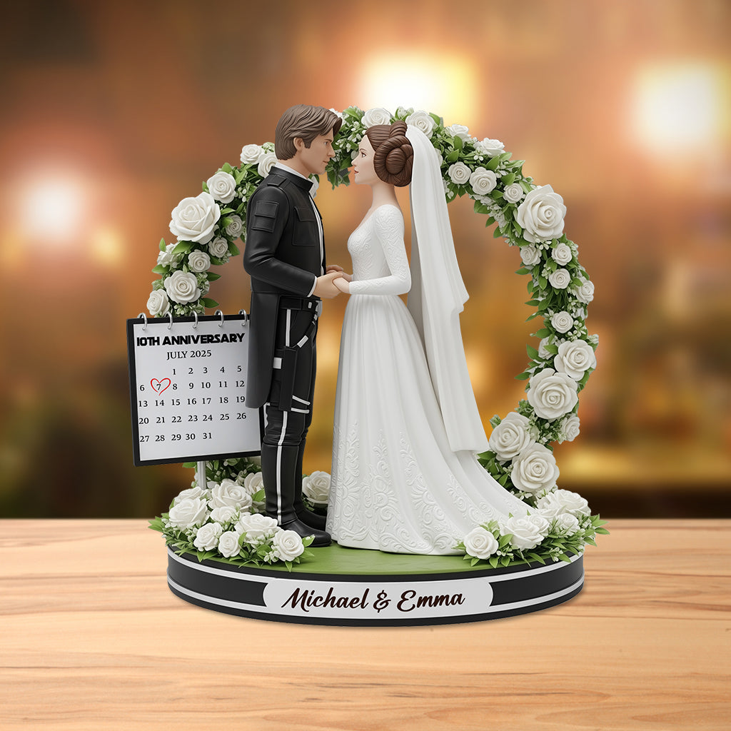 Happy Anniversary, Anniversary Gift For Star Fights Loving Husband/ Wife... - Personalized The Force Custom Shaped Acrylic Plaque