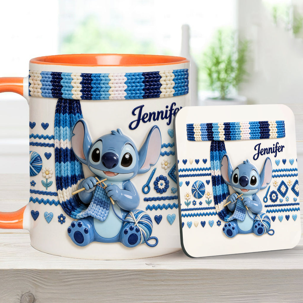 Ohana Loves Crocheting - Personalized Ohana Accent Mug & Coaster