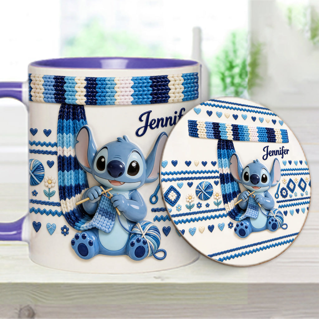 Ohana Loves Crocheting - Personalized Ohana Accent Mug & Coaster