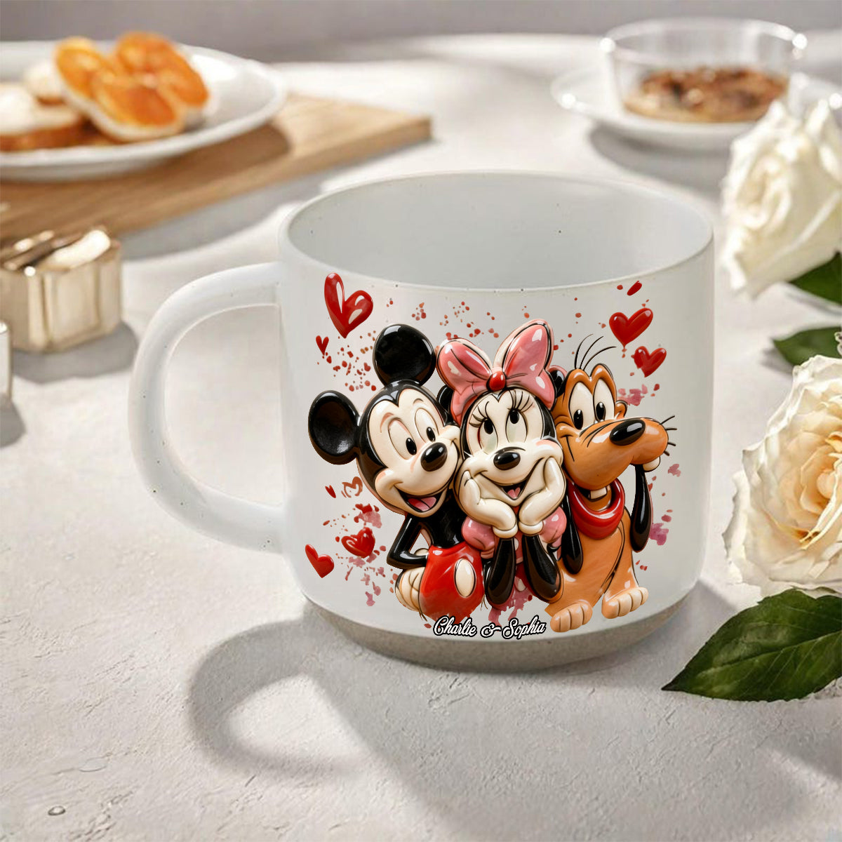 You And Me - Personalized Mouse Printed Pottery Mug