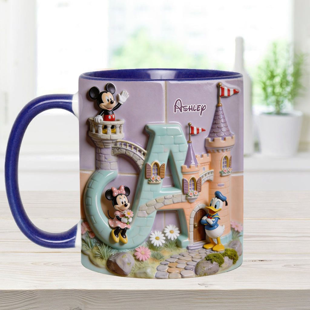 Magical Alphabet Letter Custom Name - Personalized Mouse Accent Mug & Coaster
