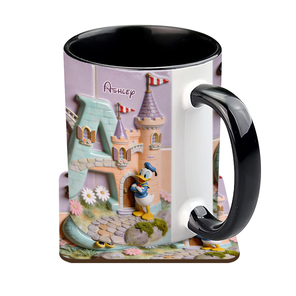 Magical Alphabet Letter Custom Name - Personalized Mouse Accent Mug & Coaster