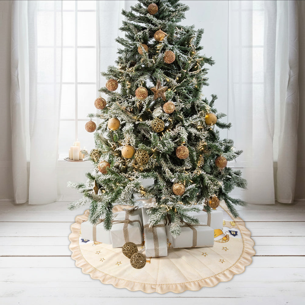 Magical Time Of The Year - Personalized Yellow Bear Shaped Tree Skirt