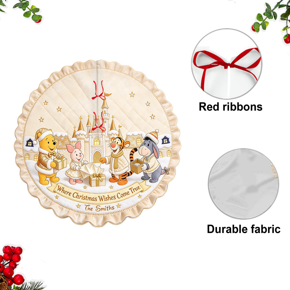 Magical Time Of The Year - Personalized Yellow Bear Shaped Tree Skirt