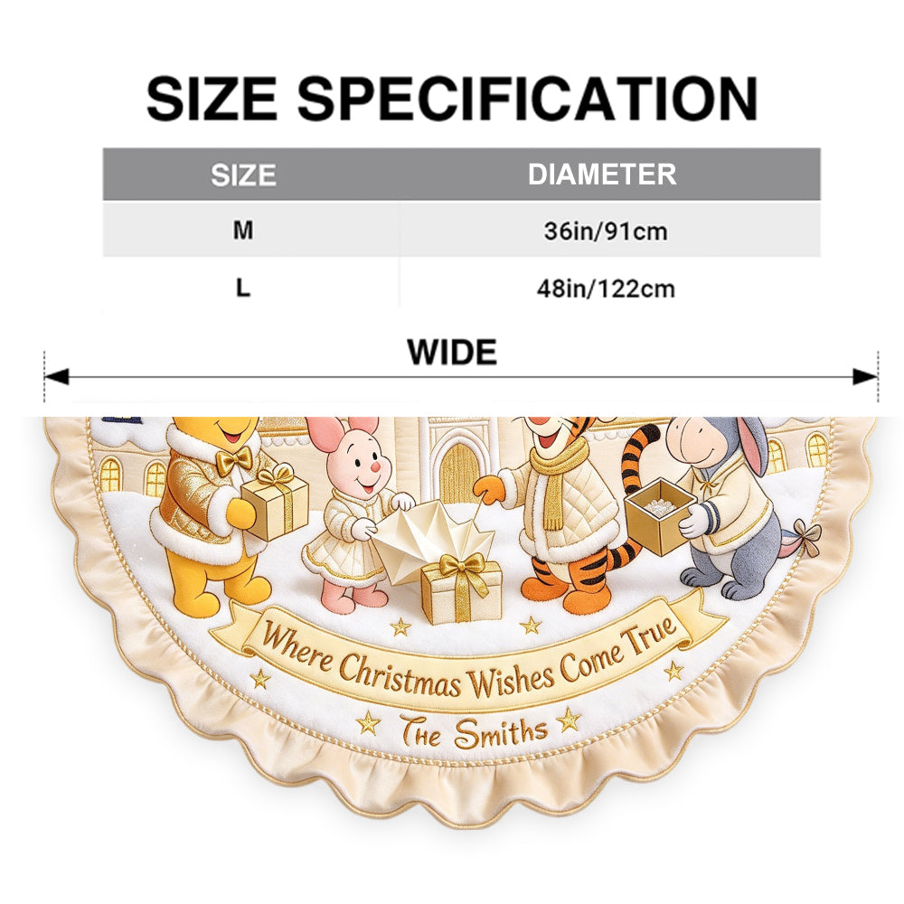 Magical Time Of The Year - Personalized Yellow Bear Shaped Tree Skirt