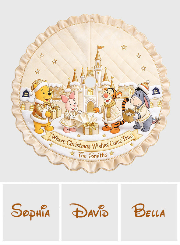Magical Time Of The Year - Personalized Yellow Bear Shaped Tree Skirt