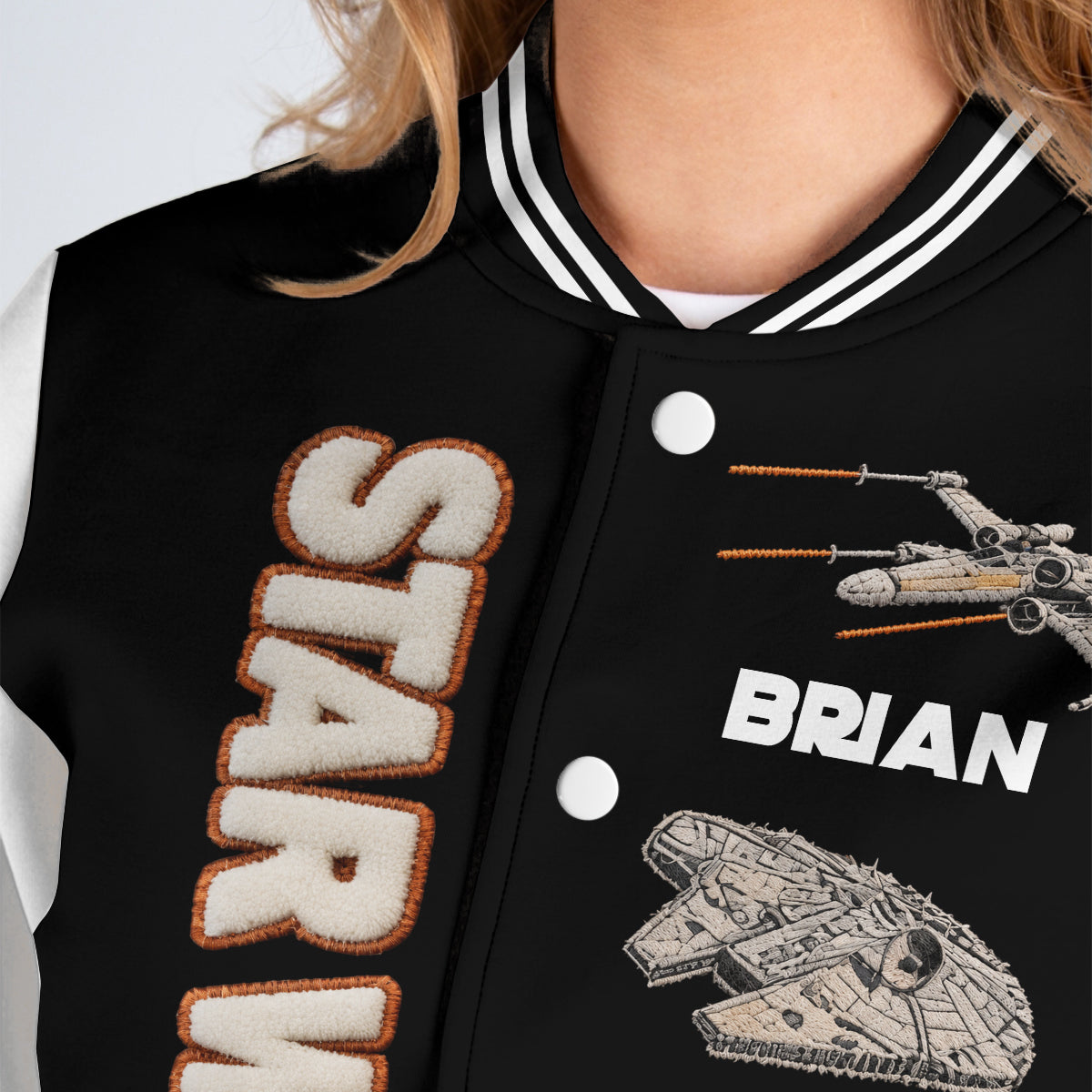 Pew Pew Pew - Personalized The Force Varsity Jacket