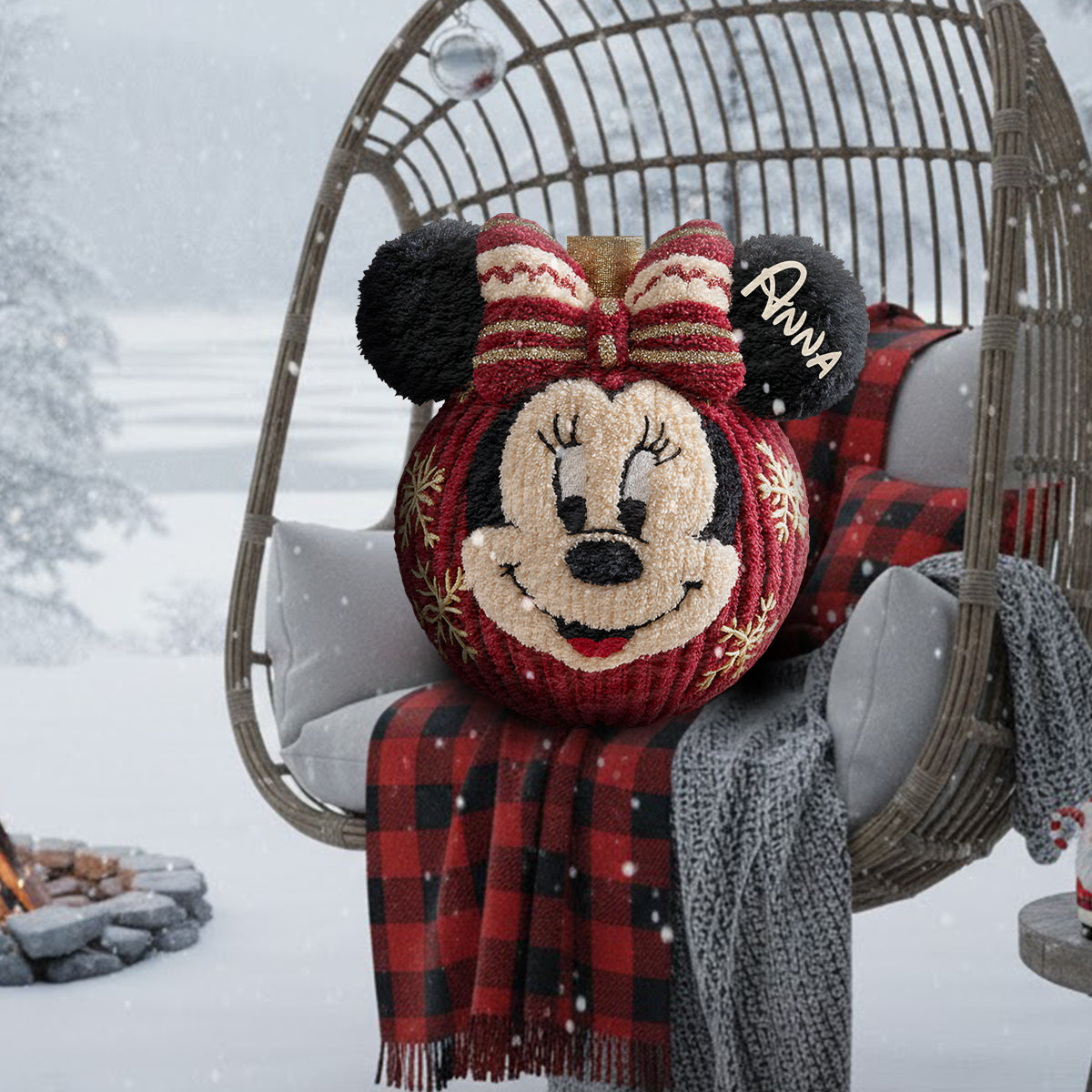 Magical Friends And Christmas Gift - Personalized Mouse Faux Fur Shaped Pillow