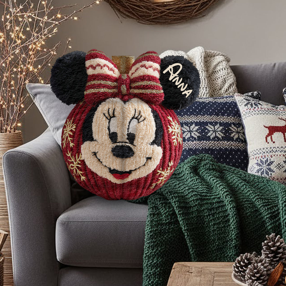 Magical Friends And Christmas Gift - Personalized Mouse Faux Fur Shaped Pillow